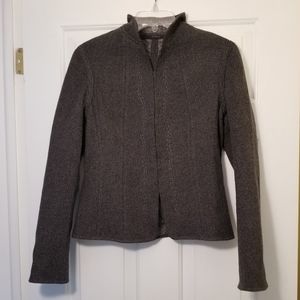 Elie Tahari Gray Mock Neck Blazer Sweater